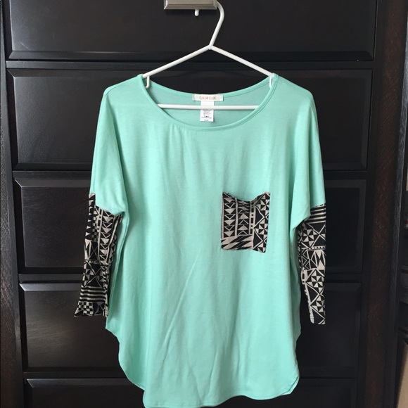 πHP 10/17π ADDISON tribal top-Aqua - Picture 5 of 6